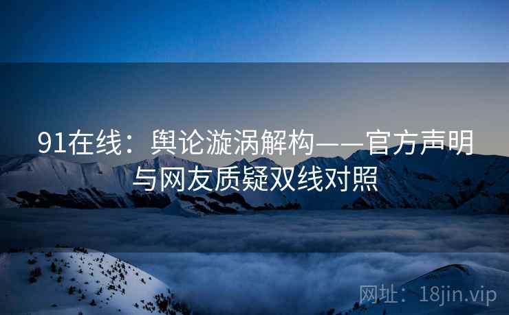 91在线：舆论漩涡解构——官方声明与网友质疑双线对照