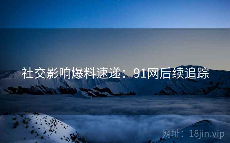 社交影响爆料速递：91网后续追踪